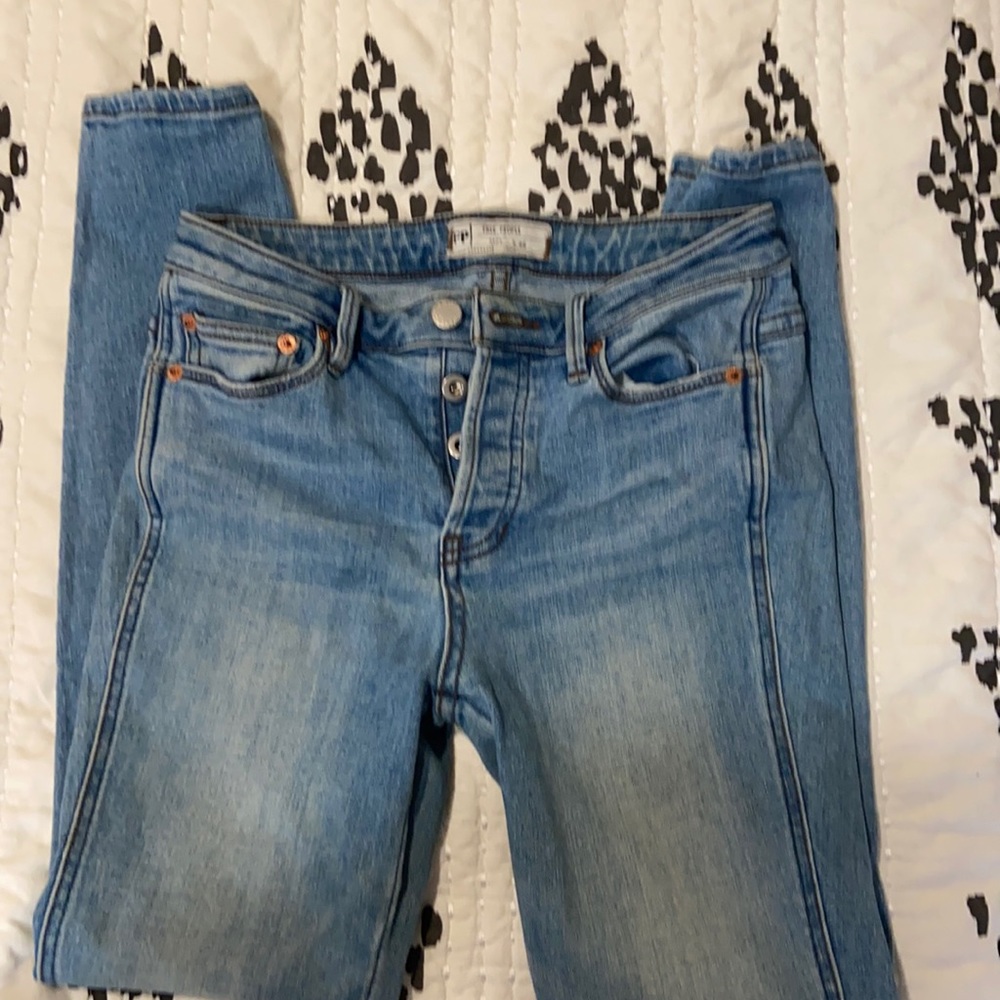 Free people button up high waisted jeans